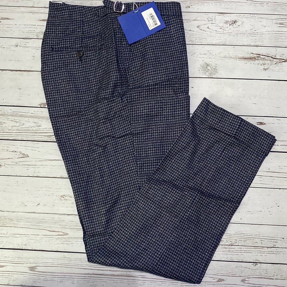 SuitSupply Jort Blue Houndstooth wool cashmere pants